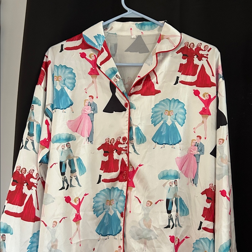 🔥Colorful Patterned silky Pajama Set - Picture 3 of 5